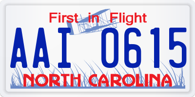 NC license plate AAI0615