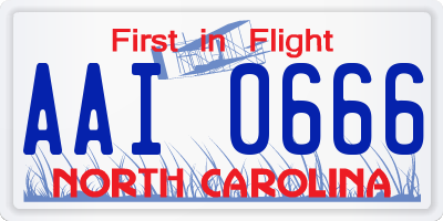 NC license plate AAI0666