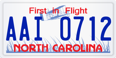 NC license plate AAI0712