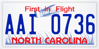 NC license plate AAI0736