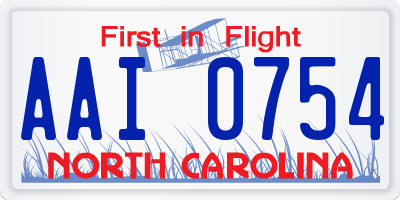NC license plate AAI0754