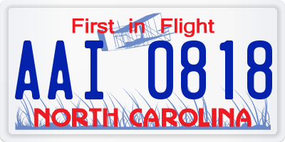 NC license plate AAI0818