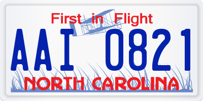 NC license plate AAI0821