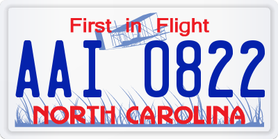 NC license plate AAI0822