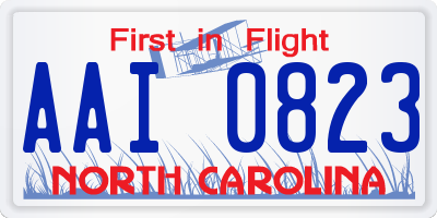 NC license plate AAI0823