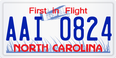 NC license plate AAI0824