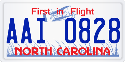 NC license plate AAI0828