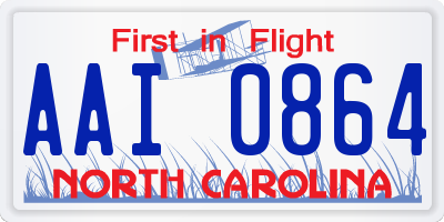 NC license plate AAI0864