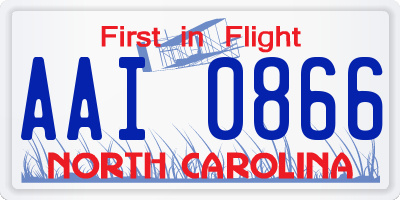 NC license plate AAI0866