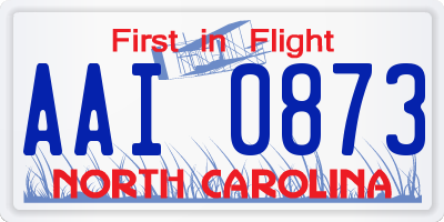 NC license plate AAI0873
