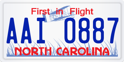 NC license plate AAI0887