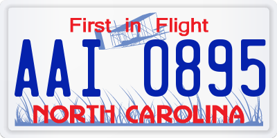 NC license plate AAI0895