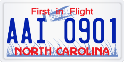 NC license plate AAI0901