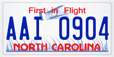 NC license plate AAI0904