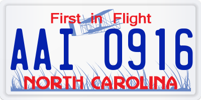 NC license plate AAI0916