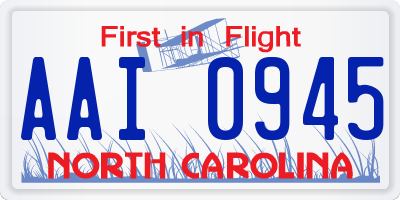 NC license plate AAI0945