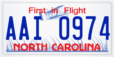 NC license plate AAI0974