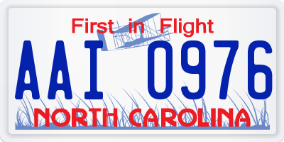 NC license plate AAI0976