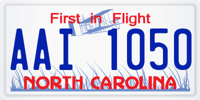 NC license plate AAI1050