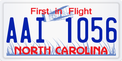 NC license plate AAI1056