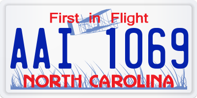 NC license plate AAI1069