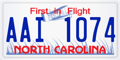 NC license plate AAI1074