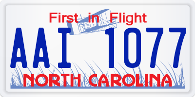 NC license plate AAI1077