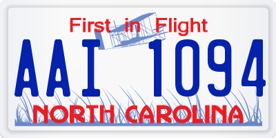 NC license plate AAI1094