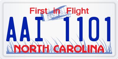NC license plate AAI1101