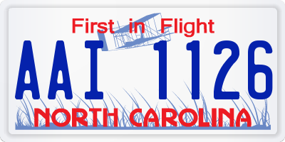 NC license plate AAI1126
