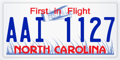 NC license plate AAI1127