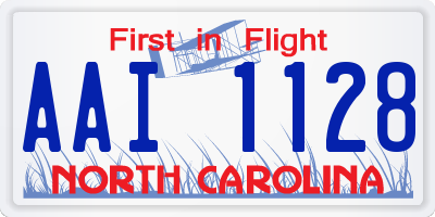 NC license plate AAI1128