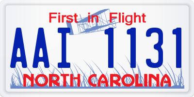 NC license plate AAI1131