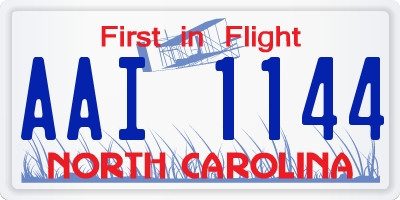 NC license plate AAI1144