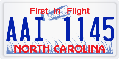 NC license plate AAI1145