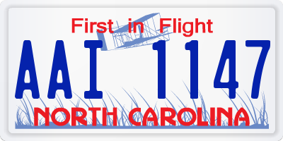 NC license plate AAI1147