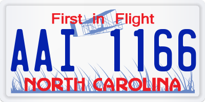 NC license plate AAI1166