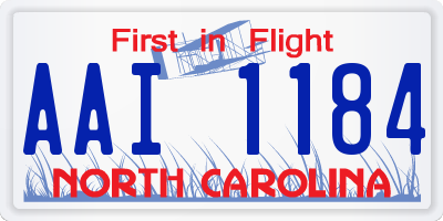 NC license plate AAI1184