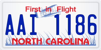 NC license plate AAI1186