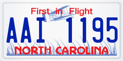 NC license plate AAI1195