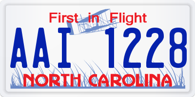 NC license plate AAI1228