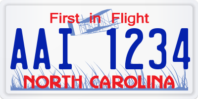 NC license plate AAI1234