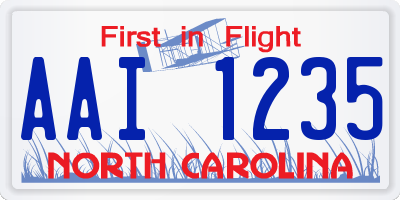 NC license plate AAI1235
