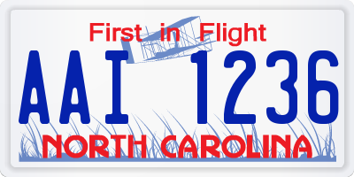 NC license plate AAI1236