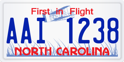 NC license plate AAI1238