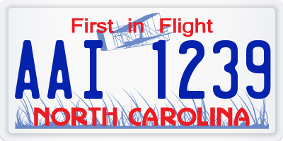 NC license plate AAI1239