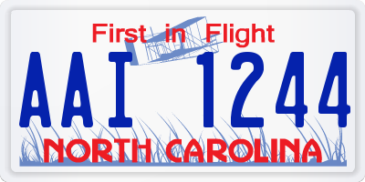 NC license plate AAI1244