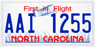 NC license plate AAI1255
