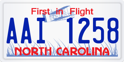 NC license plate AAI1258