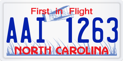 NC license plate AAI1263